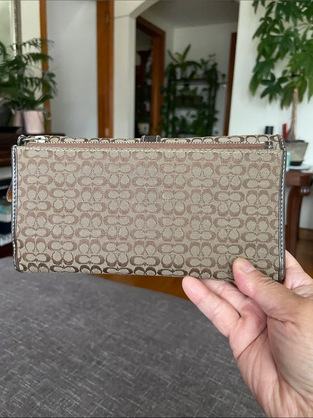 Coach Vintage Brown Monogram Buckle Wallet